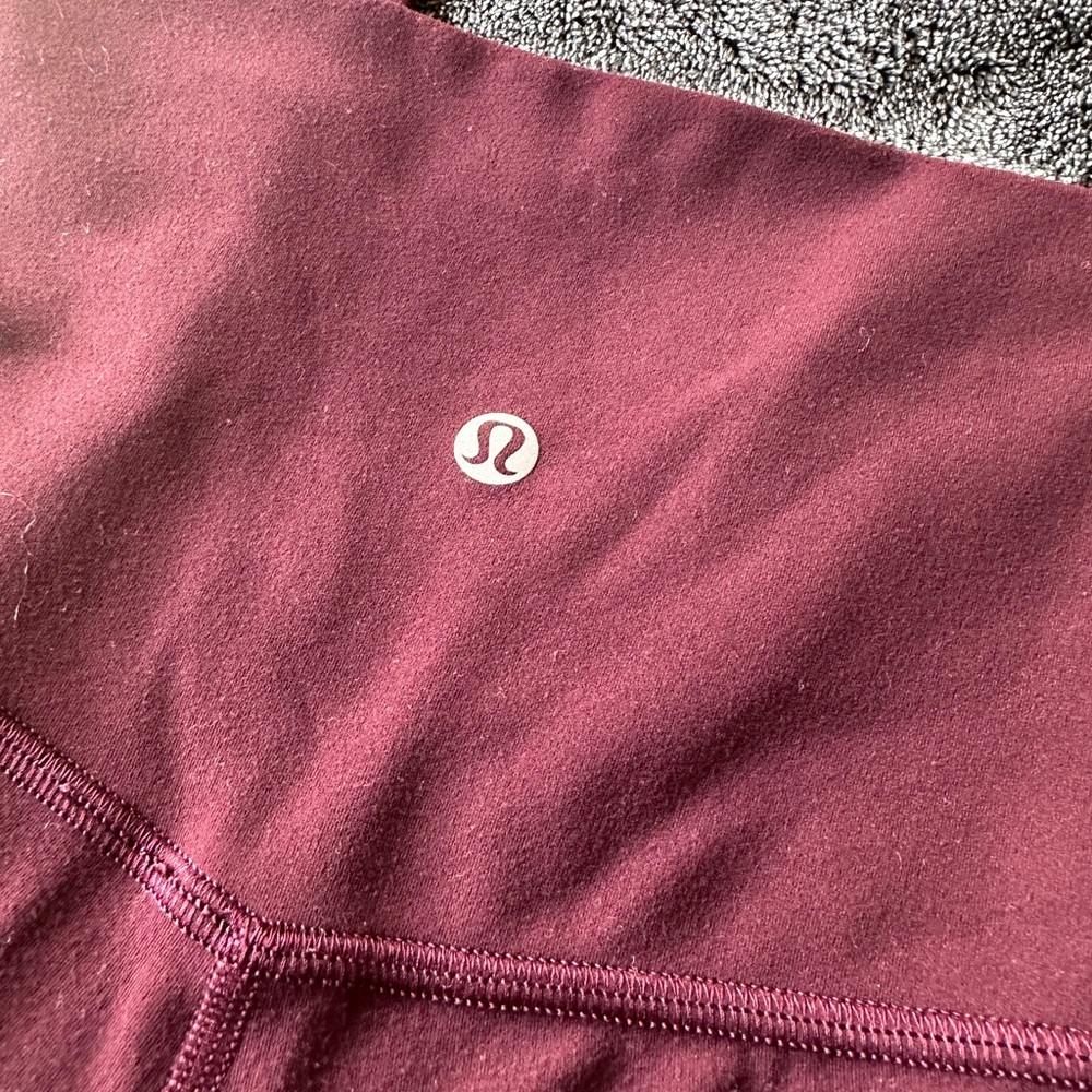 lululemon athletica Women's Burgundy Athletic Crop Leggings